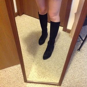 black leather boots